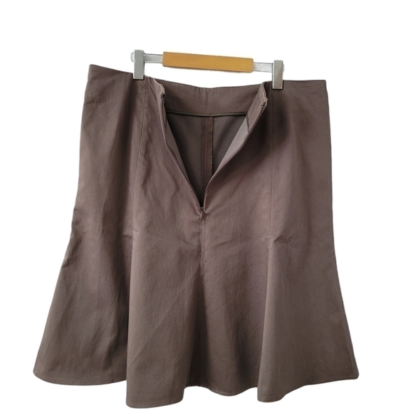 TAUPE Panel Godet Flare Pleated Midi Skirt Size 16 - Picture 3 of 5